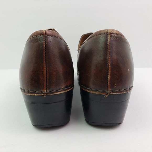 Dansko Womens Size EU 41 US 10.5-11 Brown Leather Slip On Work Nurse Clog Shoes - Picture 7 of 13